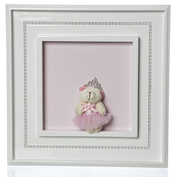 Quadro Princesa Pérolas Ursa Mini Bailarina