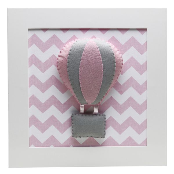 Quadro Decorativo Balão Chevron Rosa