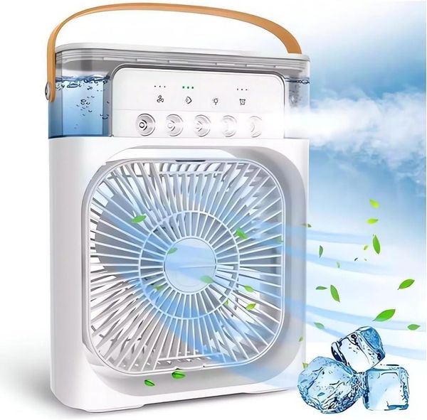 Ventilador Umidificador Climatizador Portátil Ar Água Led Usb De Mesa