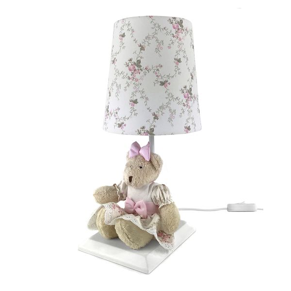 Abajur Toys Claro Ursa Rosa Provençal