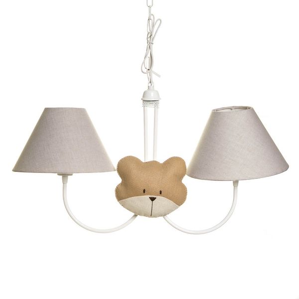 Lustre 2L Simples Com 2 Caras De Urso