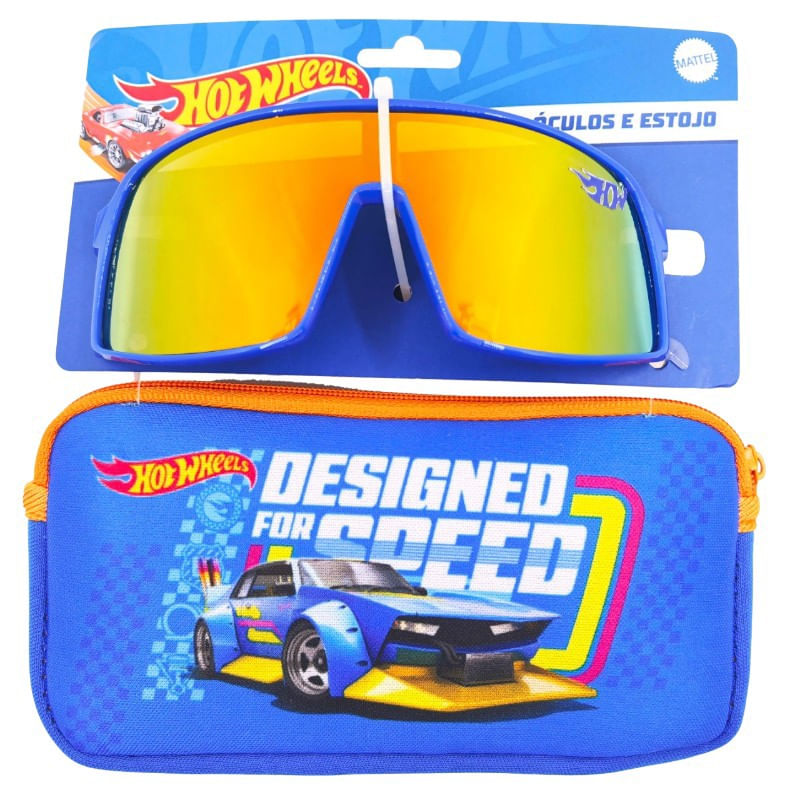 Home 38 Conjunto de Oculos e Estojo Hot Wheels Projetado para Velocidade Toyng 0