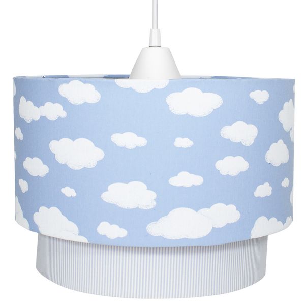 Lustre Tubular Duplo Nuvem Azul