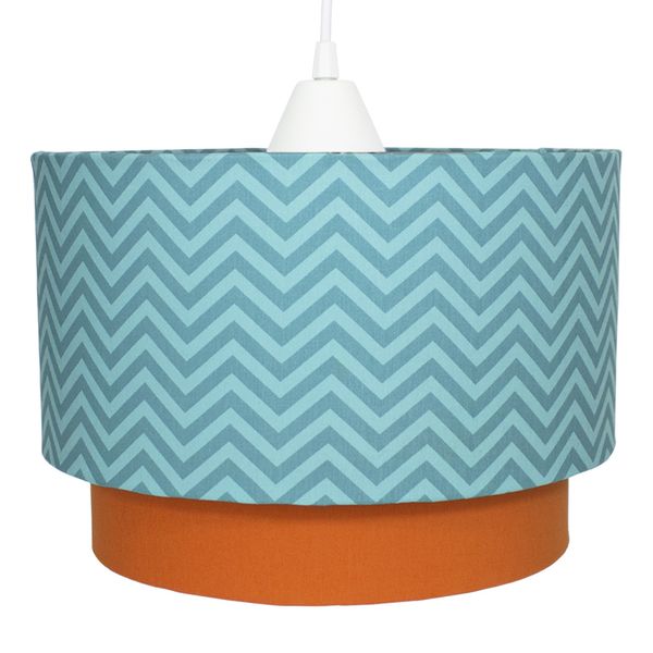 Lustre Tubular Duplo Chevron Turquesa