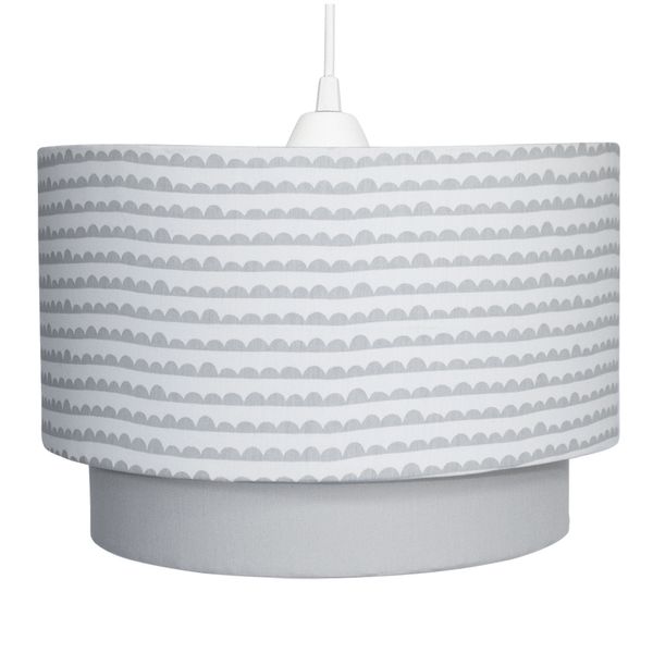 Lustre Tubular Duplo Ondinha Cinza