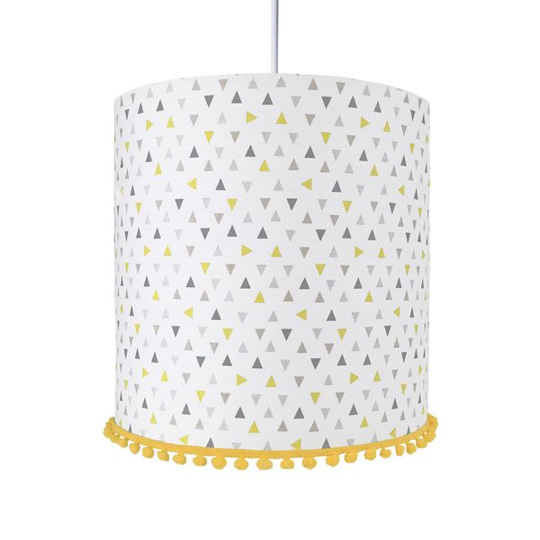 Lustre Tubular Pompom Triângulos Amarelos