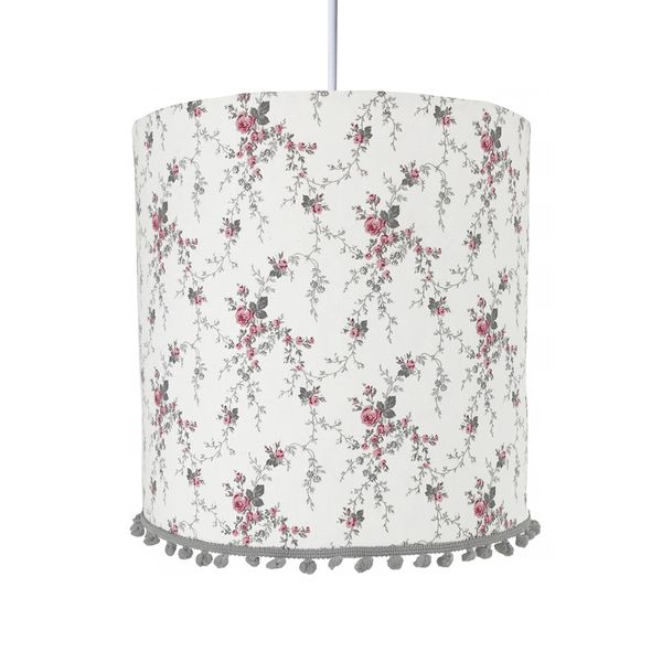 Lustre Tubular Pompom Provençal Cinza
