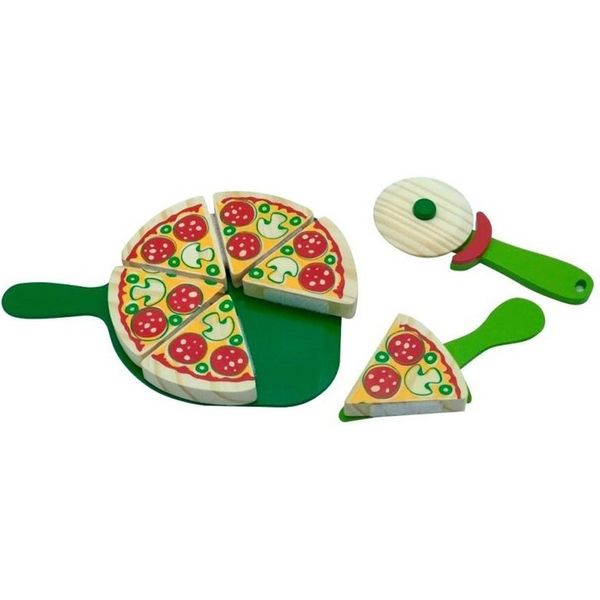 Brincando de Comidinhas - Pizza com Corte - Madeira - 390 - New Art