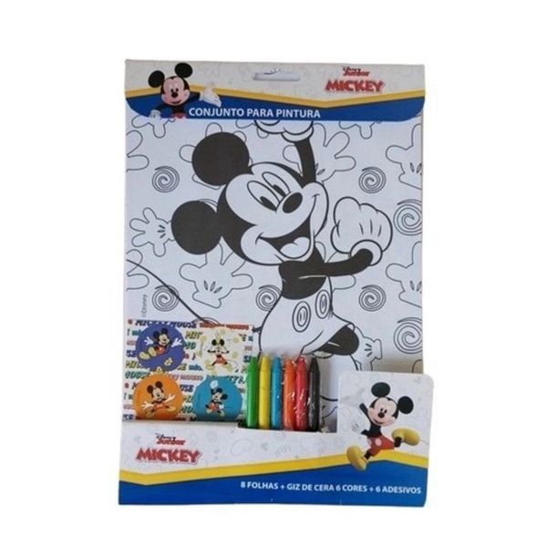 CONJUNTO DE PINTURA GIZ DE CERA ADESIVOS MICKEY MOUSE DISNEY 215.47.950