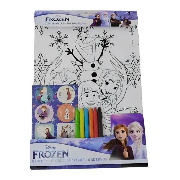 CONJUNTO DE PINTURA GIZ DE CERA ADESIVOS FROZEN 215.47.957