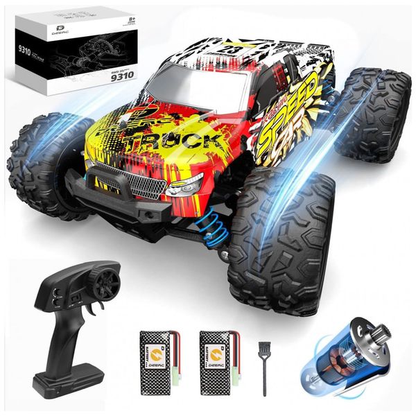 Caminhote de Controle Remoto para Adultos Off Road 118 Escala Até 30 km por hora, Recarregável, DEERC, Vermelho