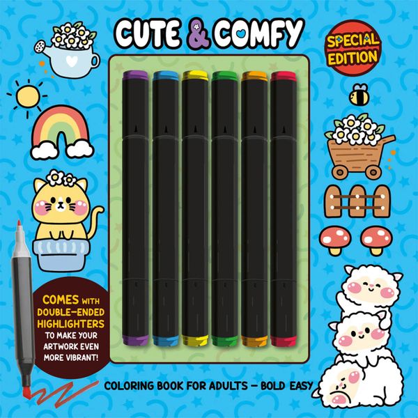 Cute & Comfy Coloring Book for Adults - Bold Easy - Special Edition - Livro de Colorir Adulto
