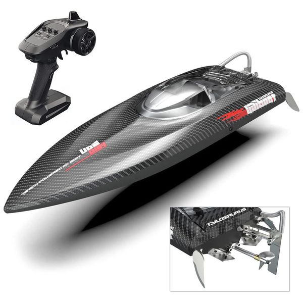 Barco de Controle Remoto para Adultos, Tamanho 63 cm com Sistema de Rádio Marítimo de 2.4Ghz e Velocidade Máxima de 50 km/h, Cheerwing, Preto
