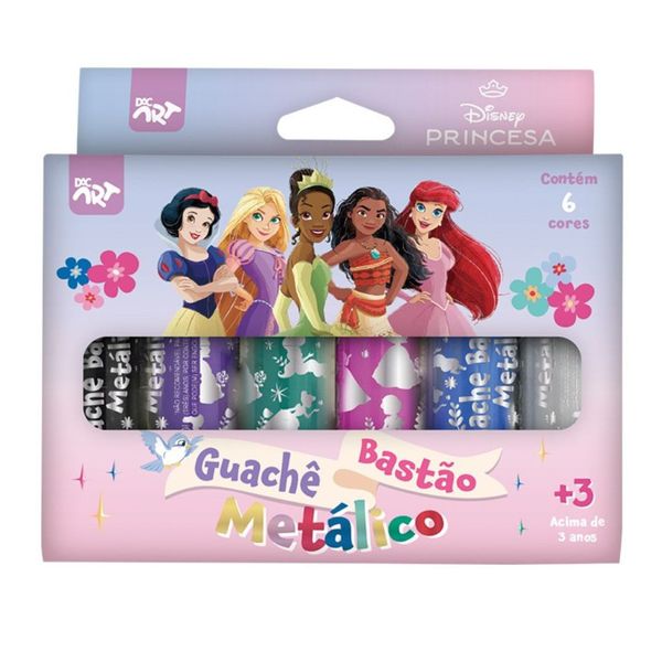 TINTA GUACHE 6 CORES METÁLICA PRINCESAS 4766DAC