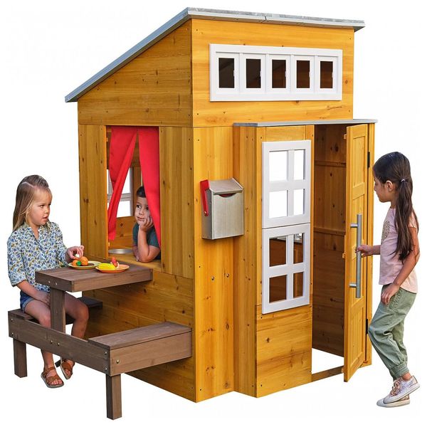 Casinha Infantil Interativa para Crianças de 3 a 10 Anos, KidKraft, Branca