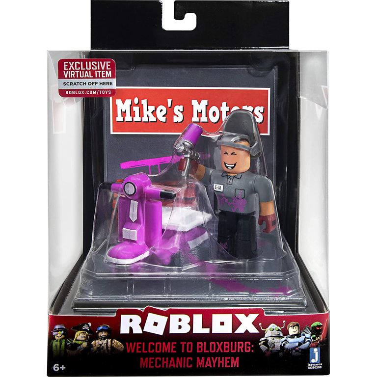 Boneco Roblox Mini Playset Mechanic Mayhem Cod Virtual Ri Happy Brinquedos - festinha do pijama no bloxburg roblox bloxburg youtube