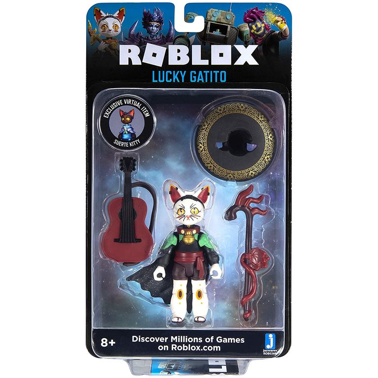Boneco Roblox Lucky Gatito E Acessorios Codigo Virtual Ri Happy Brinquedos - camiseta infantil boneco roblox logo