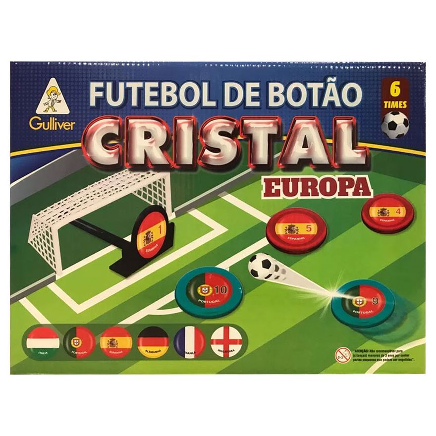 Jogo Futebol De Botão Cristal Completo Com Seleções 6 Times