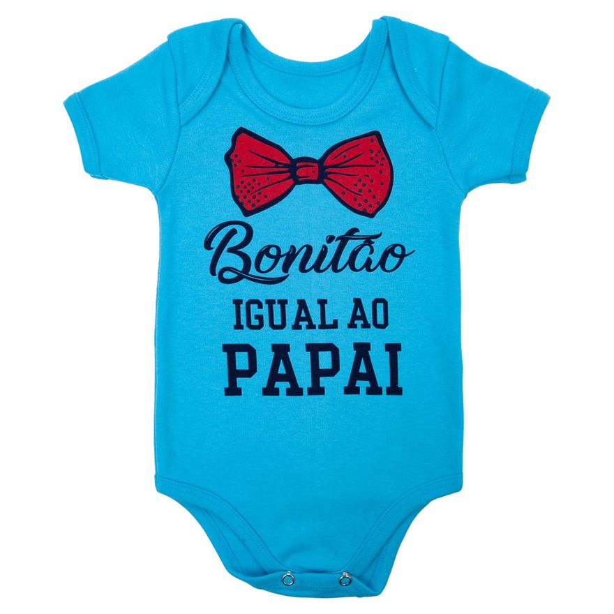 Body Manga Curta Frases Papai Bonitao 100 Algodao Azul Minimi Ri Happy Brinquedos