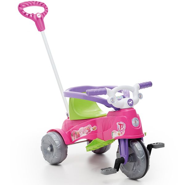 Triciclo Infantil 2 Em 1 Passeio E Pedal Rosa Tatetico Calesita