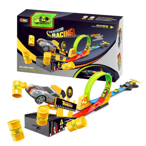 Pista Radical com Looping e Carrinho - Tracker Racing