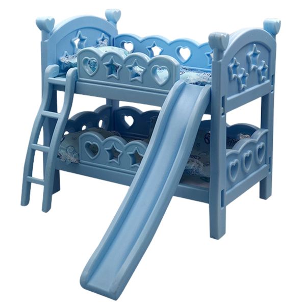Mini Berço de Brinquedo Infantil com Escorregador Azul
