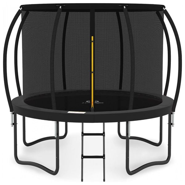 Cama Elastica Capacidade até 150 kg com Escada e Revestimento Antiferrugem, JUMPZYLLA, Azul