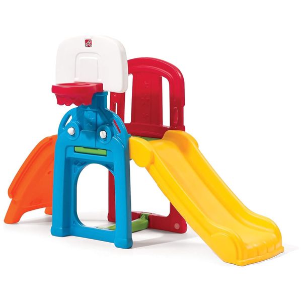 Playset Infantil Para Ambientes Internos e Externos, Com Escorregador, Parede de Escalada, Cesta de Basquete e Jungle Gym - Para Crianças de 2 a 6