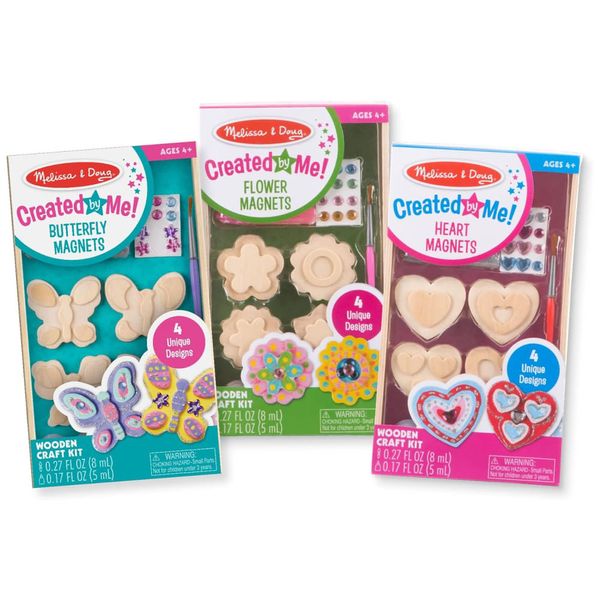 Kit de Artesanato Infantil Imãs de Madeira e Acessórios para Crianças Acima de 4 Anos, Melissa & Doug