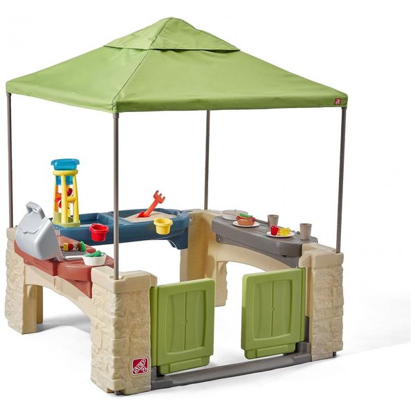 Casinha Infantil Interativa Externa Sombreada para Crianças de 2 a 6 Anos, Step2, Verde