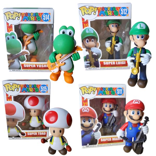 Bonecos Articulados Kit Com 4 Personagens Super Mario