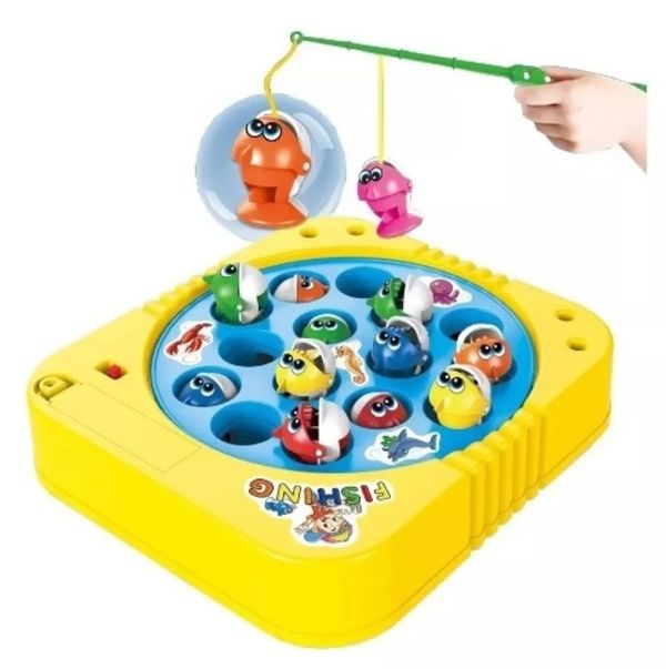 Brinquedo Pesca Peixe Colorido 15 peixes 3 Varas