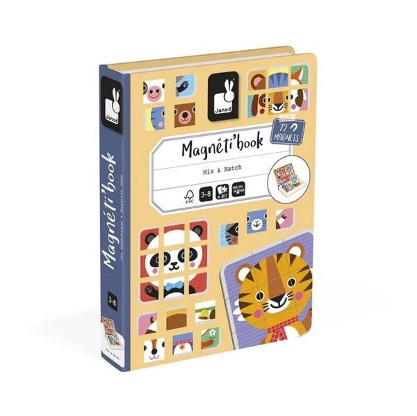 Livro Magnético Misture e Combine Animais Fofos Janod J02572