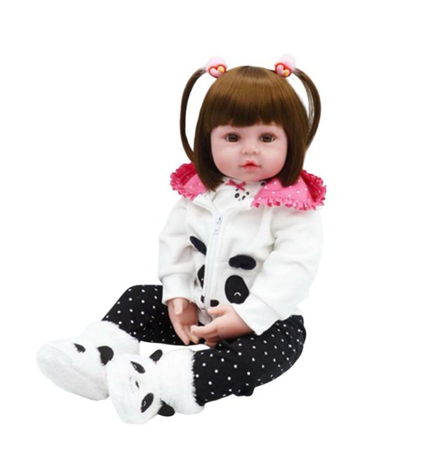 Boneca Bebê Reborn 48cm Eva Panda Lançamento