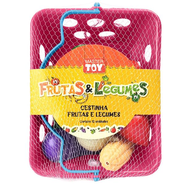 BRINQUEDO CESTINHA FRUTAS E LEGUMES ROSA 0497