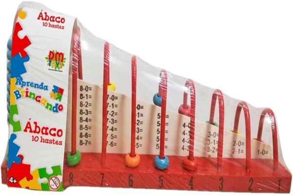 ABACO 10 HASTES - INFANTIL EDUCATIVO DE MADEIRA - DM BRASIL