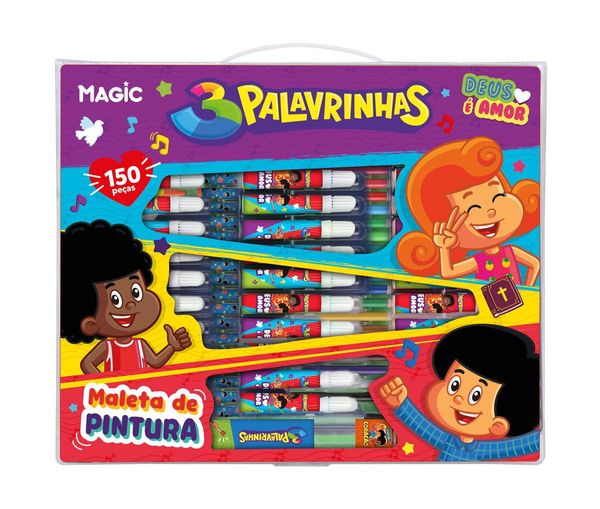 Maleta kit de pintura 150 peças - 3 Palavrinhas
