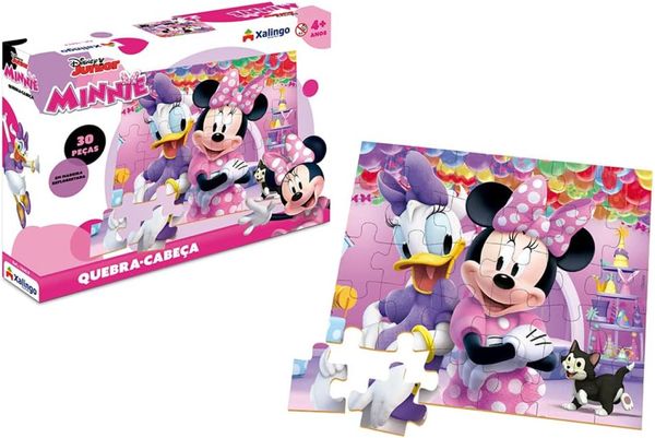 Quebra-Cabeça Minnie Disney 30 Peças em Madeira Xalingo