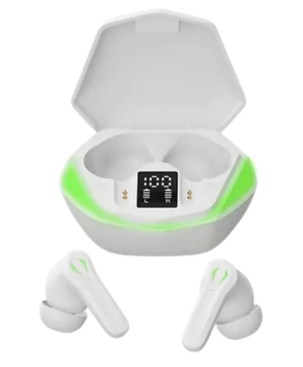 Fone de Ouvido Gamer sem Fio Bluetooth 5.1 Wireless Microfone Cor Branco