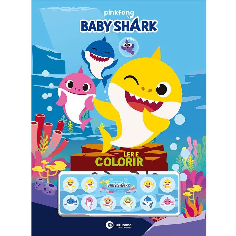 Livro Para Colorir E Ler Baby Shark Com Adesivos Culturama Ri Happy Brinquedos