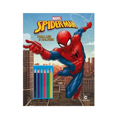 Livro-para-Colorir-e-Ler---Disney---Marvel---Spider-Man-com-Lapis---Culturama