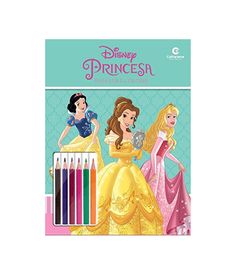 Livro-para-Colorir-e-Ler---Disney---Princesas-com-Lapis---Culturama