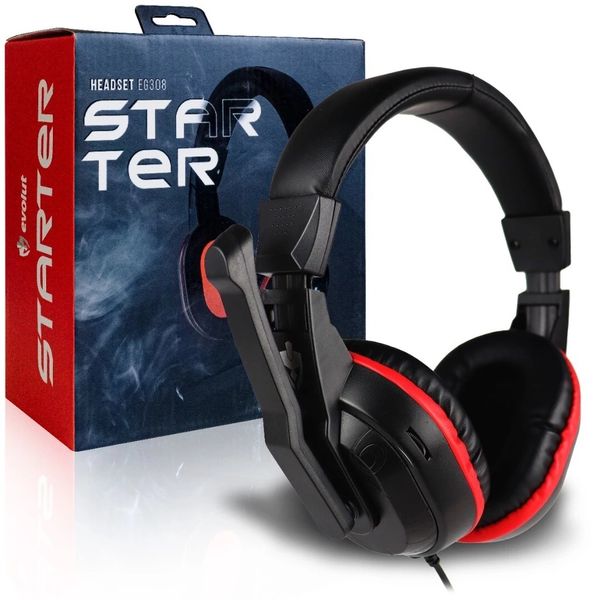 Fone de Ouvido Headset com Fio Gamer Evolut Starter Eg-308