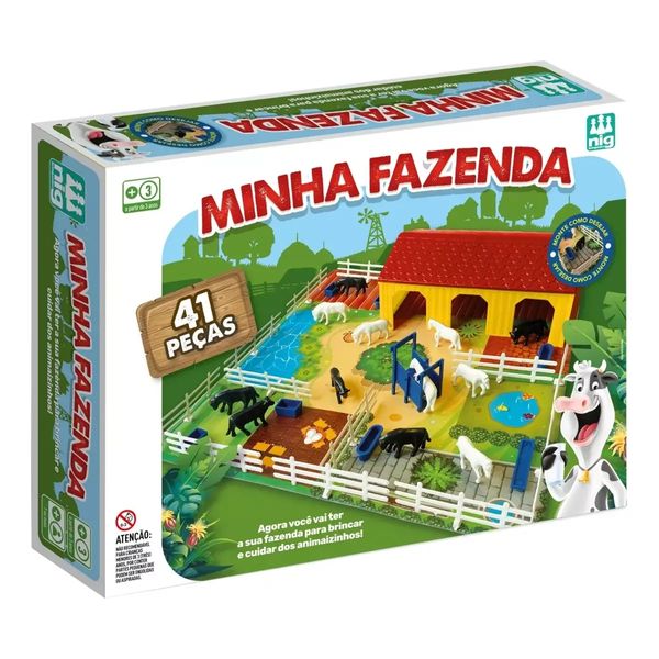 Brinquedo De Montar Minha Fazenda 41 Peças Menino - Nig