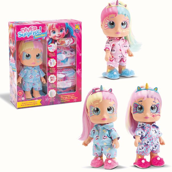 Boneca Diver Surprise Festa do Pijama - Cores Sortidas - Diver Toys