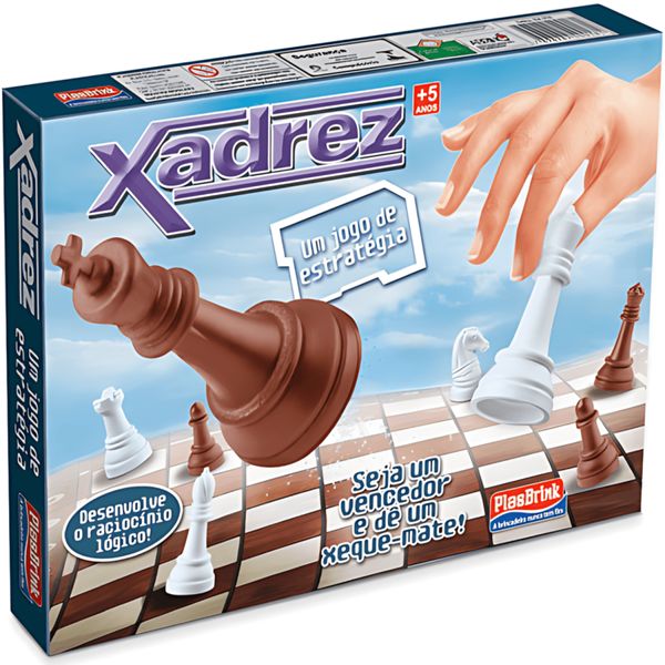 Jogo de Tabuleiro Xadrez Escolar - Plasbrink
