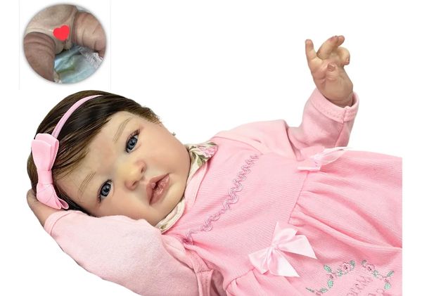 Bebê Reborn Boneca Realista, Toma Banho- Mama E Faz Xixi.