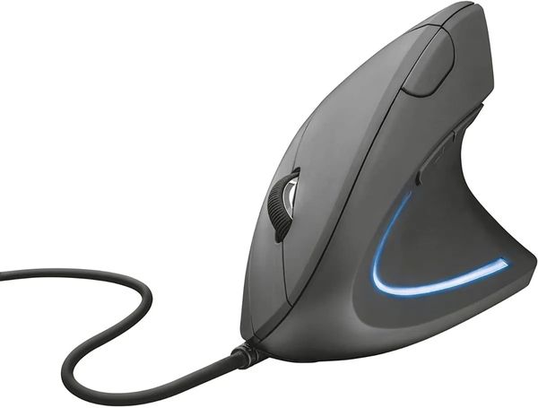 Mouse Gamer Vertical com Fio D5 Ergonômico 3600 Dpi Led Usb