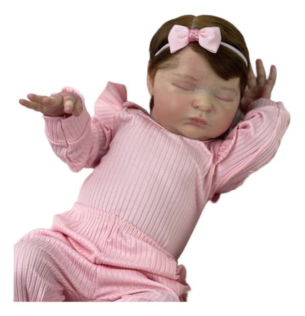 Bebê Reborn Menina Dormindo Menina Silicone Laura