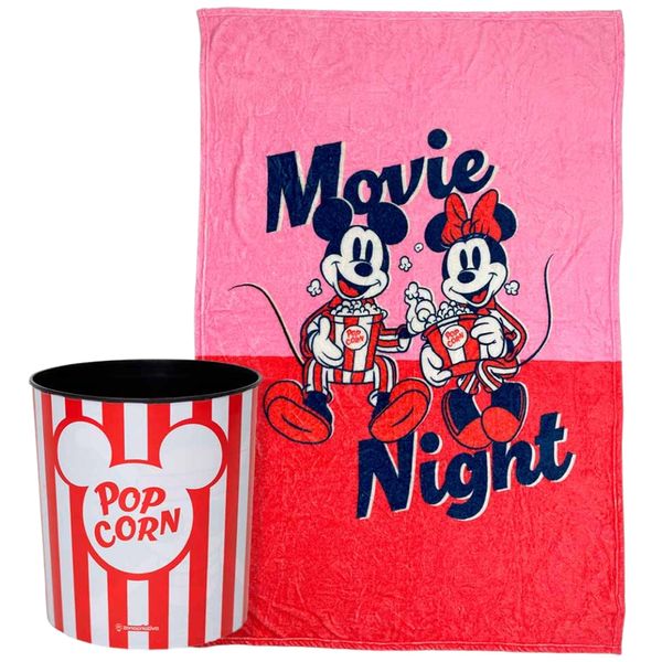 Kit Manta + Balde Pipoca MICKEY E MINNIE - Zona Criativa